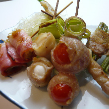 Assorted grilled skewers