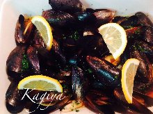 Mussels steamed in wine