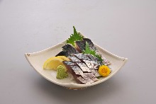 Japanese pickled mackerel sashimi