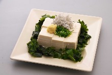 Chilled tofu and whitebait