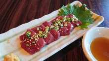 Slow-cooked beef liver sashimi