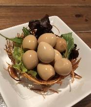 Smoked quail egg