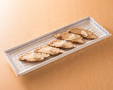 Cream cheese and smoked daikon pickles