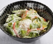 Caesar salad with slow-poached egg