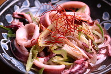 Squid with Japanese leek teppanyaki