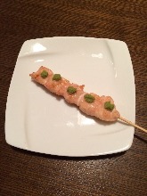 Chicken tenderloin skewer with wasabi