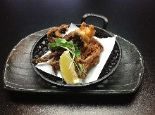 Fried squid legs