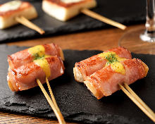 Cheese bacon skewer