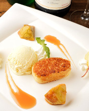 Sweet potato teppanyaki with vanilla ice cream