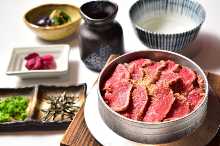 Japanese beef boiled in a pot set