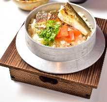 sweetfish kamameshi (pot rice) set