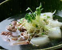 Simmered beef tendon and daikon radish