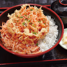 Whitebait and prawn rice bowl