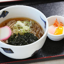 Buckwheat noodle in a hot soup