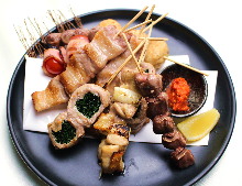 Assorted grilled skewers