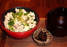 Minced sea bream and rice