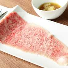 Grilled beef sirloin shabu-shabu