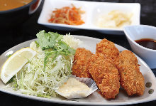 Deep fried oysters set meal