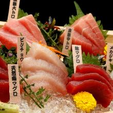 Assorted tuna sashimi