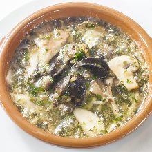 Ecargot and mushrooms with herb sauce