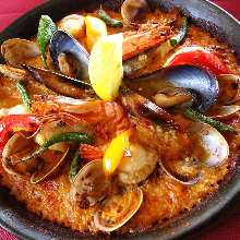 Seafood paella