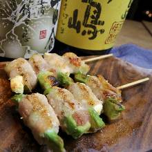 Grilled avocado skewer