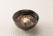 Buckwheat noodle in a hot soup