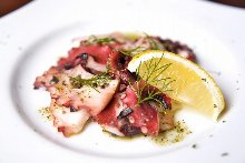 Marinated octopus and olive