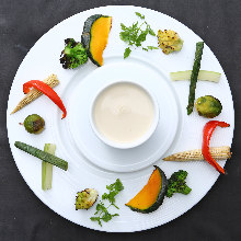 Grilled vegetable bagna cauda