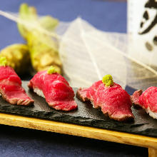 Beef nigiri sushi