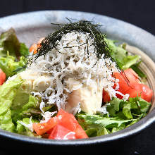 Boiled whitebait and tofu salad