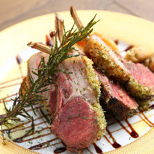 Herb-crusted grilled lamb
