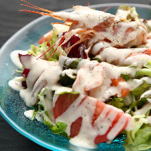 Caesar salad with seafood