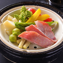 Steamed seasonal fish