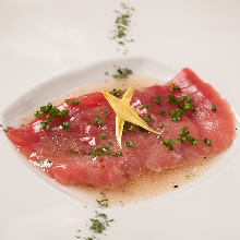 Carpaccio prepared with fresh fish of the day