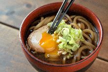 Wheat noodles boiled in miso