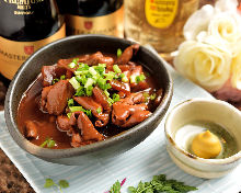 Miso simmered beef offal