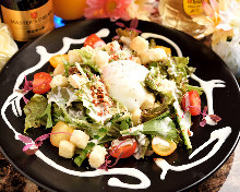 Caesar salad with slow-poached egg