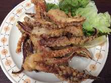 Fried squid legs