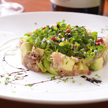 Tuna paste with green onion and avocado tartare