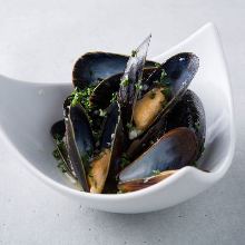 Mussels steamed in wine