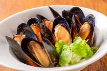 Mussels steamed in beer