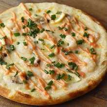 Seafood pizza