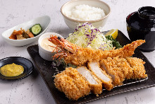 Fried Shrimp and Pork Loin Cutlet Set