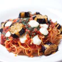 Pasta with eggplant tomato sauce