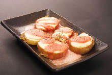 Baked potato with spicy cod roe and butter