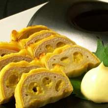 Mustard-stuffed lotus roots