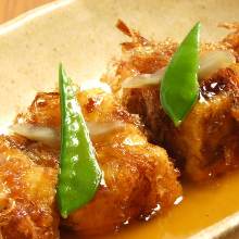 Deep-fried tofu in broth