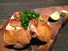 Salted and grilled locally raised chicken