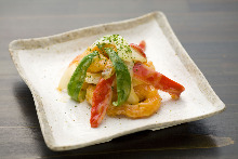 Stir-fried shrimp with mayonnaise